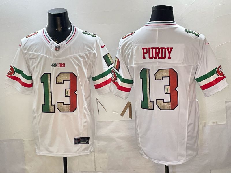 Men 2026 San Francisco 49ers #13 Purdy White Mexico Nike Limited NFL Jersey style 005